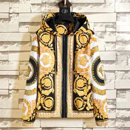 Mens Casual Jackets Fashion Y2k Patchwork Drawstring Hooded