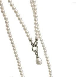 Pendant Necklaces Trendy French Fashion Satchel Pearl Waist Chain For Shirt Suit