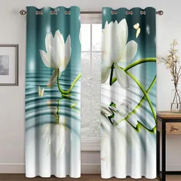 Vorhang, individuelle weiße Blumenvorhänge, 3D-Set für Schlafzimmer, Wohnzimmer, Büro, El Home Drapes Cortinas