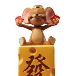 New Spot Soap Studio Cat and Mouse, Gud av rikedom, gjorde en förmögenhet, Jerry Jerrys handgjorda rikedomar av böljande ornament, trendiga leksaker, barns gåvor, 18 cm
