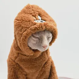 Trajes de gatos roupas sem pêlos espessos e quentes de inverno de devon APERACIO