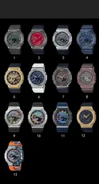 Sports Digital Quartz Usisex 2100 Watch Original Shock Watch Watch Alloy Ultra-Shin Dial World Time Assembly Assembly Ga Oak Series A