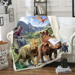Beddingoutlet Dinosaur Sherpa بطانية الجوراسي المطبوعة للأطفال Stegosaurus Plush Boys Cartoon Bedding 002 220113414
