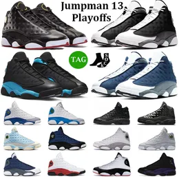 2023 Jumpman 13 Playoffs Баскетбольные кроссовки Мужчины Женщины 13s University Flint Black Cat French Blue He Got Game Мужские кроссовки Уличные кроссовки