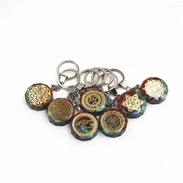 키 체인 orgone keychain metatron cube orgonite 에너지 펜던트 7 차크라 레이키 치유 EMF 보호 크리스탈