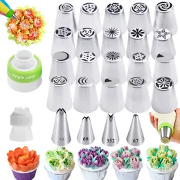 Baking Moulds Flower Cream Pastry Tips Nozzles Stainless Steel Russian Tulip Icing Piping Bag Cupcake Cake Decorating Tools 230308