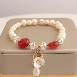 Charm Armband Korean Pure and Fresh Lovely Flower Color Armband For Women Gift Girl Crystal Elastic Jewelry