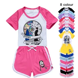 Kinder-Sets Mädchen Kurzarm T-Shirt Shorts Kinder Sportanzug Baby Cotton Clothing Sets2154