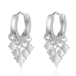 Hoopörhängen 925 Sterling Silver Stars Design Creative Jewelry for Women Beautiful Gift