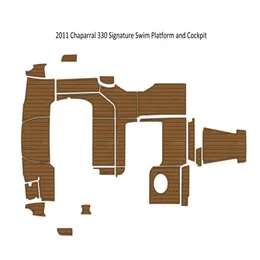 2011 Chaparral 330 시그니처 수영 플랫폼 조종석 보트 EVA 폼 티크 바닥 패드