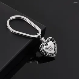 Keychains CMK2054 및 아름다운 빈티지 항상 내 심장에 항상 스테인레스 스틸 화장 키 체인 재 홀더 키 체인