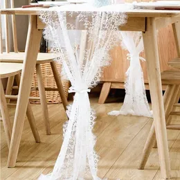 Romantyczna biała koronkowa tkanina stołowa na dekoracje ślubne rustykalne stół domowy