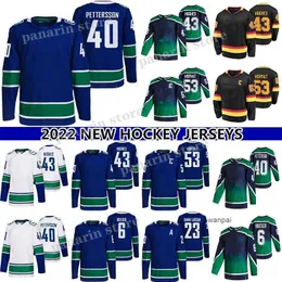 カスタム40 Elias Pettersson Jersey 43 Quinn Hughes 6 Brock Boeser 53 Bo Horvat 10 Pavel Bure 9 J.T.ミラー23オリバー・エクマン・ラーソン逆re