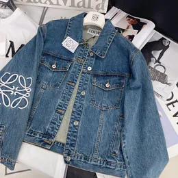 2024 Womens Jackets European designers design the latest logo embroidered decorative silhouette denim jacket in early spring