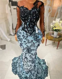 Eleganti African O Neck Evening Appliques Formale Abito da sirena Abiti per feste di compleanno per ragazze nere Vestitido Fiesta