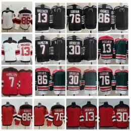 Custom 2021 Reverse Retro 86 Jack Hughes New Jersey Hockey Trikots Alternative Black 76 P.K. Subban 13 Nico Hischier 30 Martin Brodeur 7 Dougi