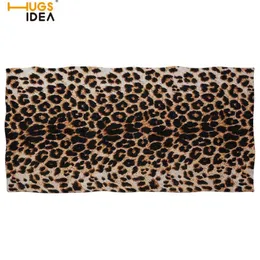 Hugsidea Luxury Leopard Print Banath Bange Peachfel Полотенце 3D Cheetah Fur Design Spa Спортивное спортзал одеяло быстро сухое душевое полотенце240C