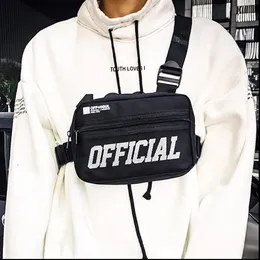 Men Bolsa de peito Small Tactical Rig Hip Hop Vest Outdoor Streetwear para Pacote de cintura Kanye327K