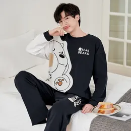 Herren-Nachtwäsche, Frühlings-Herbst-Paar-Langarm-Baumwoll-Pyjama-Set für Männer, koreanische niedliche Cartoon-Nachtwäsche, Pyjama-Damen, Homewear, Heimkleidung, 230309