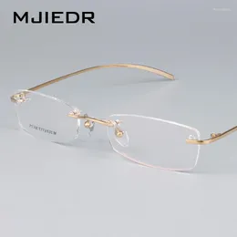 Sunglasses Frames PURE Titanium Screw Folding Eyeglasses Men Women Fashion Rimless Glasses Prescription Optical Oculos De Grau