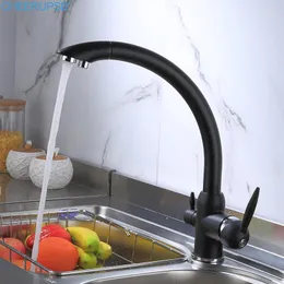 Kitchen Faucets Torneiras Misturadoras Cozinha Stream Deck Mount Sink Faucet Black Mixer Tap Cold Water Taps Copper Griferia Cocina