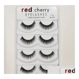 False Eyelashes Red Cherry Natural Long Eye Lashes Extension Makeup 5Pairs Pack Faux Eyelash Winged Fake Wispies 8 Styles Drop Deliv Dhnfg