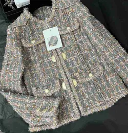 Kvinnorjackor Designer Ny 2023 Spring Brand Jacket Fashion High-End Autumn Winter Chains Tweed Coat Leisure Coats Cardigan Valentine's Day A5D4
