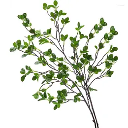 Kwiaty dekoracyjne Prawdziwy dotyk duży liść Milan Eukaliptus Tree Branch Artificial Liście Dekoracja Flores Artificials Decor Decor Plante