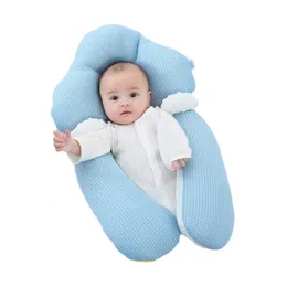 Kuddar 0-6 månader född baby anti häpnadsväckande Comfort Sleeping Solid Color Pillow Cotton Shaped Correction 230309