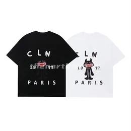 Mens T Shirt Children's Fun Big Mouth Strange Embroidery Letter Print Short Sleeve Summer Breathable T-shirt Casual Top Black White