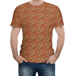 Heren t shirts premium traditioneel ouderwetse paisley patroon bloemenontwerp met bladeren t -shirt vintage activiteiten