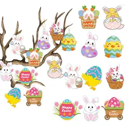 Decorazione per feste 9 pz/set Pendenti in legno di Pasqua Appesi Dipinti Decorazioni fai da te Decorazioni per la casa Regalo per bambini Artigianato in legno