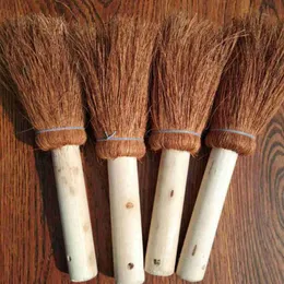 24cm Coconut Brown Pot Brush Kitchen Dishwashing Cleaning brush Non-stick oil wood handle brush