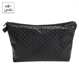 Cosmetic Bags Black Dot 3D Printing Leather Travel Organizer Fashion Pencil Case Trousse De Maquillage Women Makeup Bag