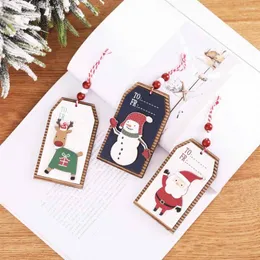 Christmas Decorations Tree Small Pendant Wooden Sign Old Man Snowman Deer Fireplace Window Hanging