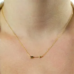 Halsketten mit Anhänger Minimalistische Pfeil-Halskette für Damen und Herren, einfacher Punkt in Gold- und Silbertönen, femininer, winziger mehrschichtiger Halsband