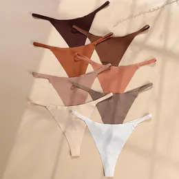 Damenhöschen Sexy Frauen G-String Tangas Baumwolle brasilianische Hosen weiche T-Rücken niedrige Taille nahtlose weibliche Unterhosen nackte Farbe Dessous