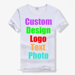 Men's T Shirts Fashion Solid Blank Men Male Unisex Family Custom Logo Po Text Printing Shirt White Short Sleeve Parent Kid Tees Tops