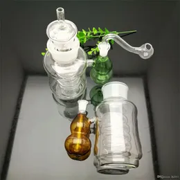Klassische Spiralflasche mit hängender Kürbisglas-Zigarettenflasche. Großhandel mit Glaswasserpfeifen
