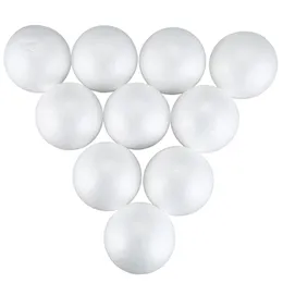 Julekorationer -10 X Dekorationsmodellering Craft Polystyrene Foam Ball Sphere 10cm --- Whitechristmas