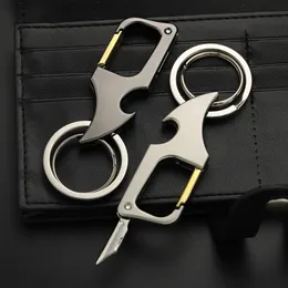 Key Rings Mini Knife Keychain Foldable Personalized Lettering Multi-Functional Bottle Opener Car Key Holder Chain Men's Keyring K412