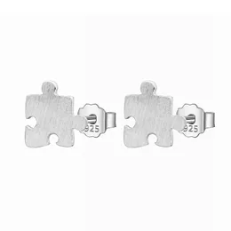 Orecchini a bottone TrustDavis Real 925 Sterling Silver Fashion Tiny Creative Puzzle Charm per donne Ragazze Bambini Lady Jewelry DS419Stud