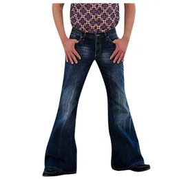 Mäns jeans män vintage jeans punk full längd lätt tvättstövlar jeans fick flare byxor män kläder vaqueros de hombre pantalon homme 230308
