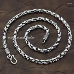 Ketten Rocker-Modekette aus massivem 925er-Sterlingsilber, coole Herren-Biker-Spiral-Halskette, Durchmesser 5 mm, 8L001 – 45,7–61 cm