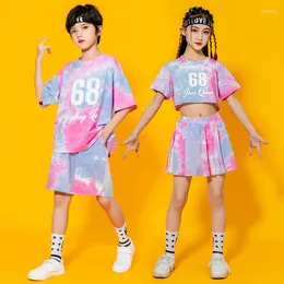 STATE Use Hip Hop Kids Roupas Girls Jazz Street Dance Costume de mangas curtas Tops Concert Performance Roupet Boys Clothing BL8286