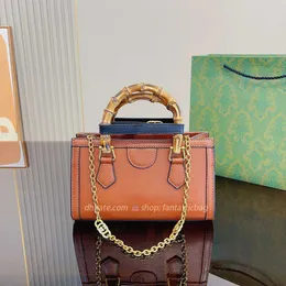 Bambus-Schulterrucksack, Mini-Einkaufstasche, Handtasche, echte Ledertasche, Senior-Textur, rosa kleine Tasche
