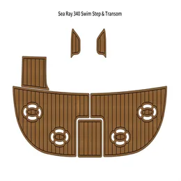 Sea Ray 340 Badeplattform-Transom-Pad für Boot, EVA-Schaum, Faux-Teak-Deck-Bodenmatte