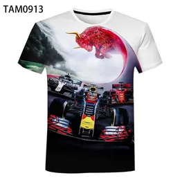 2023 New Mens and Womens F1 Team T-Shirt S Racing Car 2021 Summer Summer Sleeve Men Women 3D Print Custom Loose Comply Leasure Complements AE2W