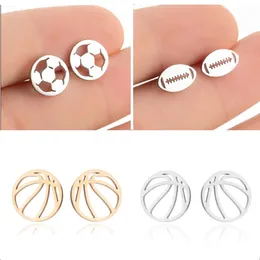 Commercio all'ingrosso in acciaio inossidabile orecchino sport gioielli pallacanestro orecchini calcio per donne uomini ragazze regalo per gli appassionati di sport