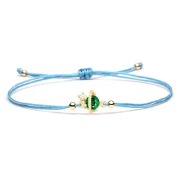 Braccialetti con ciondoli Tiny Copper Chic Green Crystal Cubic Zirconia The Planets Star Bracciale Red String Protect Good Luck Gioielli regolabili